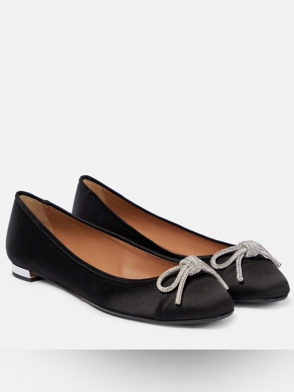 AQUAZZURA Parisina Crystal-embellished Ballet Flats in Black Sz 41 - NIB!! SOLD